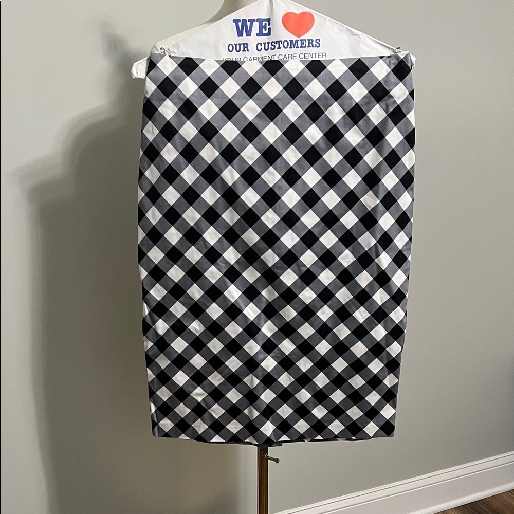 New York & Company Black and White Gingham Pencil Skirt
